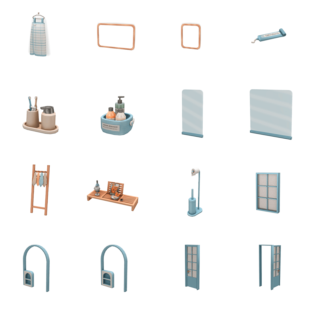 Галерея мода Набор для ванной Semi-Open Bathroom #3